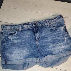 Silver Jeans Light Blue Rolled-Cuff Denim Shorts